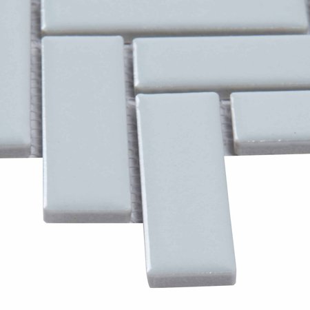 Msi Retro Herringbone Gray 12.2 In. X 10.83 In. X 6 Mm Porcelain Mesh-Mounted Mosaic Tile, 15PK ZOR-MD-0215